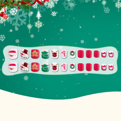 Kawyehu uñas infantiles con diseños navideños en detalle para decoración