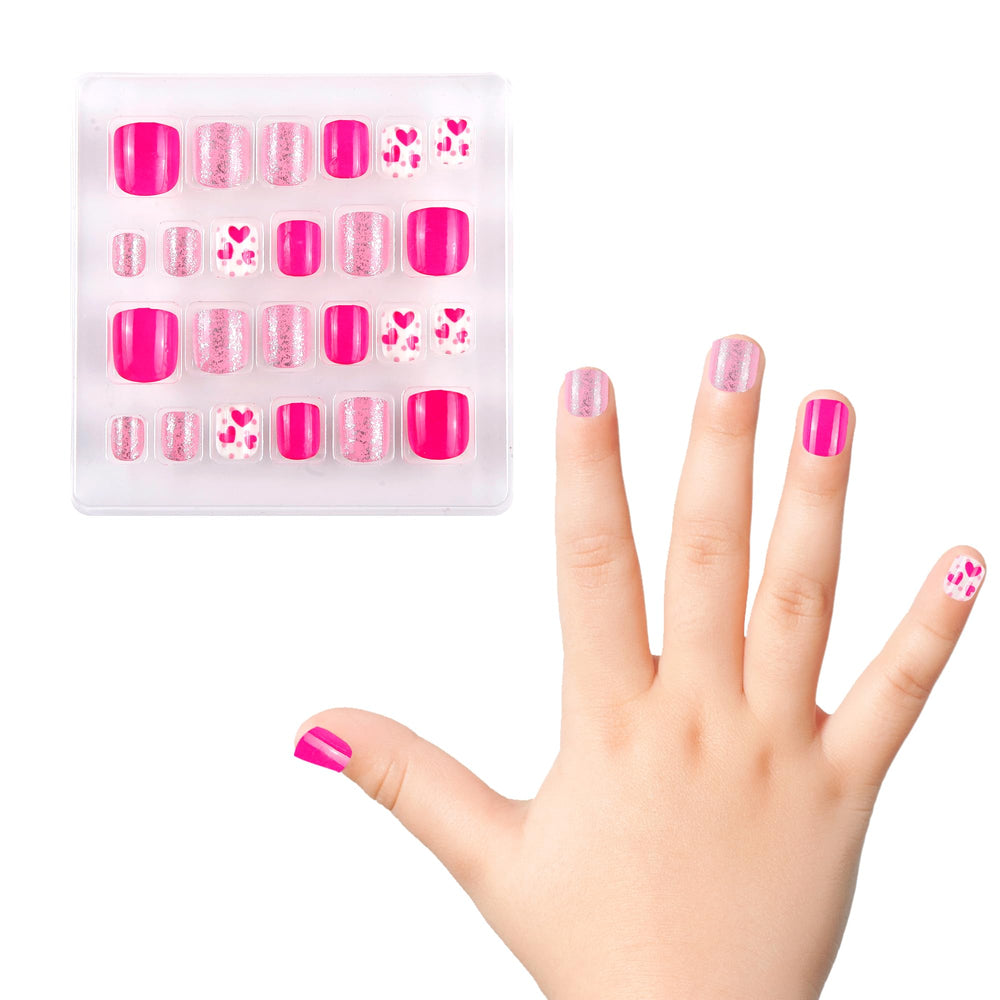 Kawyehu Uñas para Niños con brillos y colores vivos, look divertido.