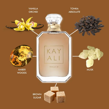 KAYALI Vanilla 28 atomizador-en-uso, rociado suave para ocasiones especiales.