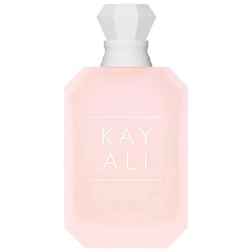 KAYALI Yum Boujee Marshmallow 81, botella en primer plano, fragancia cálida ideal para ocasiones especiales.