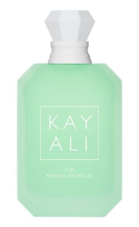 Kayali Yum Pistachio Gelato, botella elegante para uso diario y aroma envolvente.