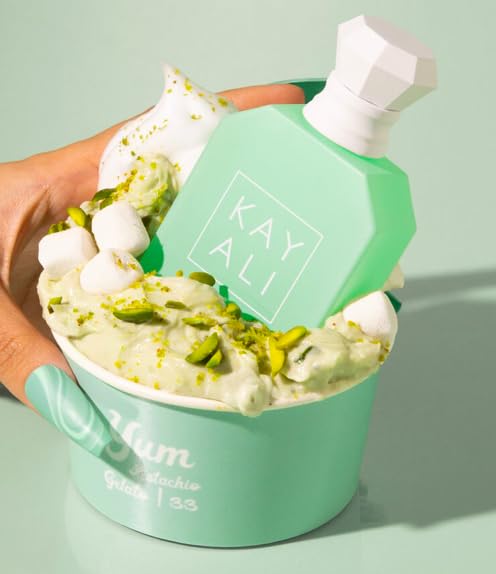 Kayali Yum Pistachio Gelato, fragancia dulce y sofisticada para dejar huella.