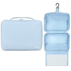 KAZAY bolsa de aseo colgante con pouch desprendible para viajes prácticos.