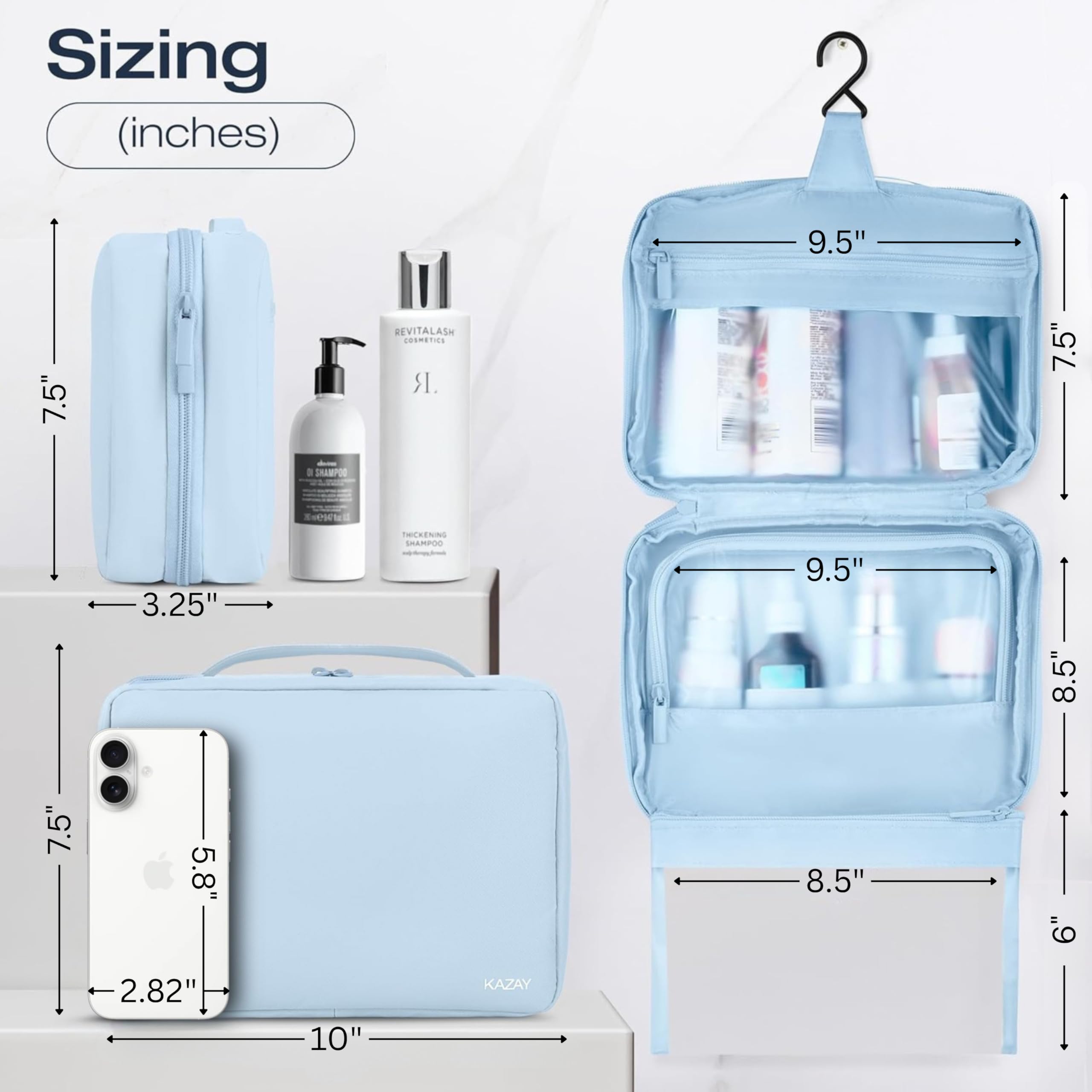 KAZAY diseño minimalista en exterior de nylon para organización elegante.