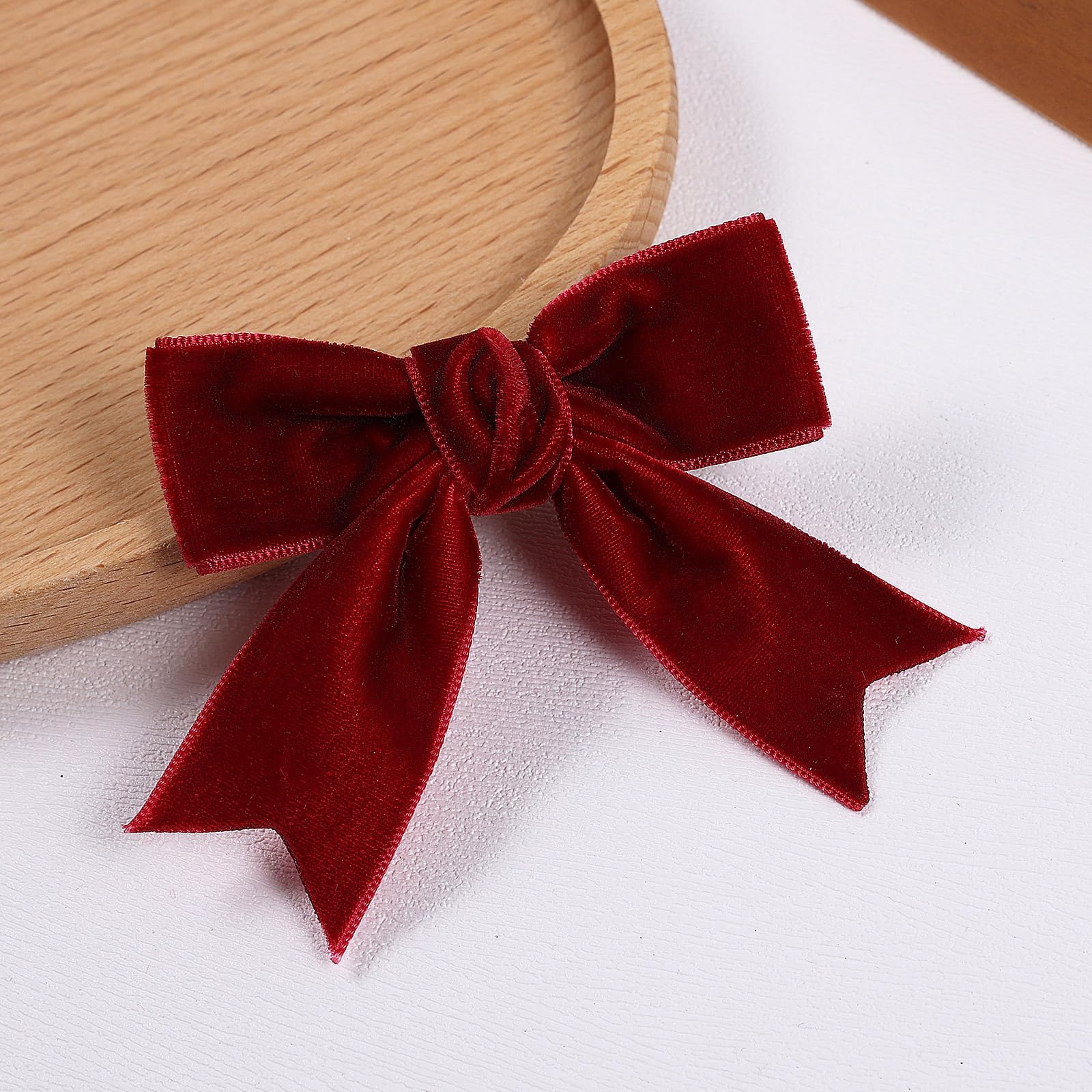 Adorno para cabello de terciopelo vino de KCHIES, clip resistente para diario