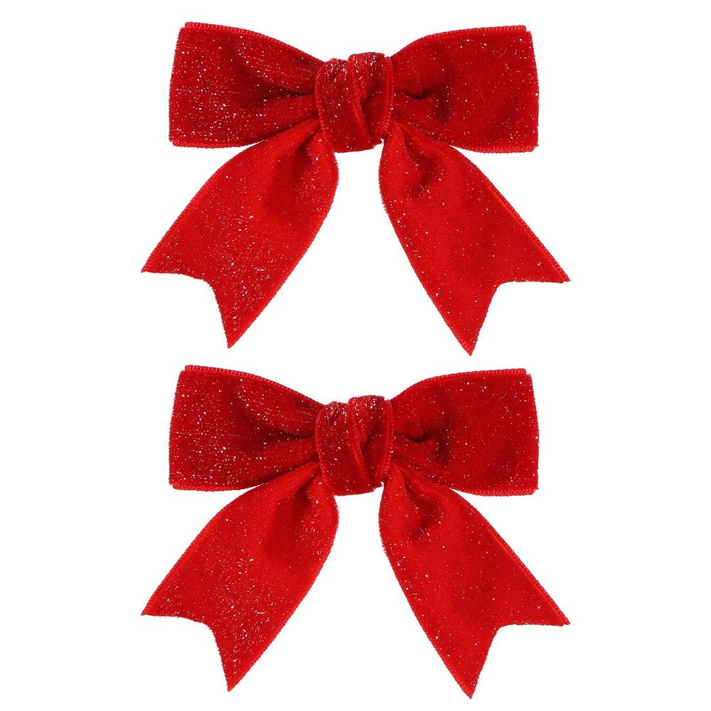 KCHIES lazo de terciopelo rojo brillante con pinza para peinados diarios
