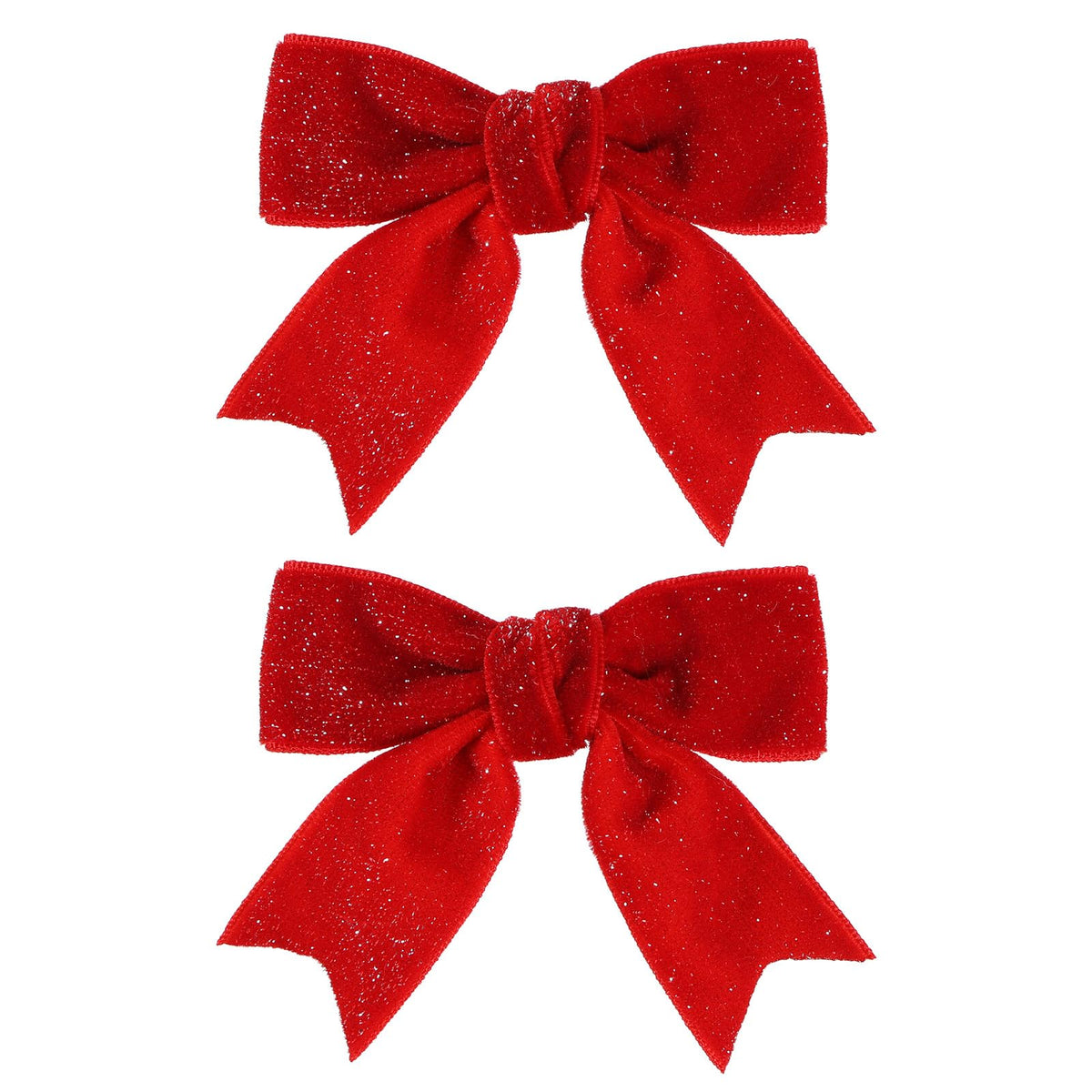 KCHIES lazo de terciopelo rojo brillante con pinza para peinados diarios
