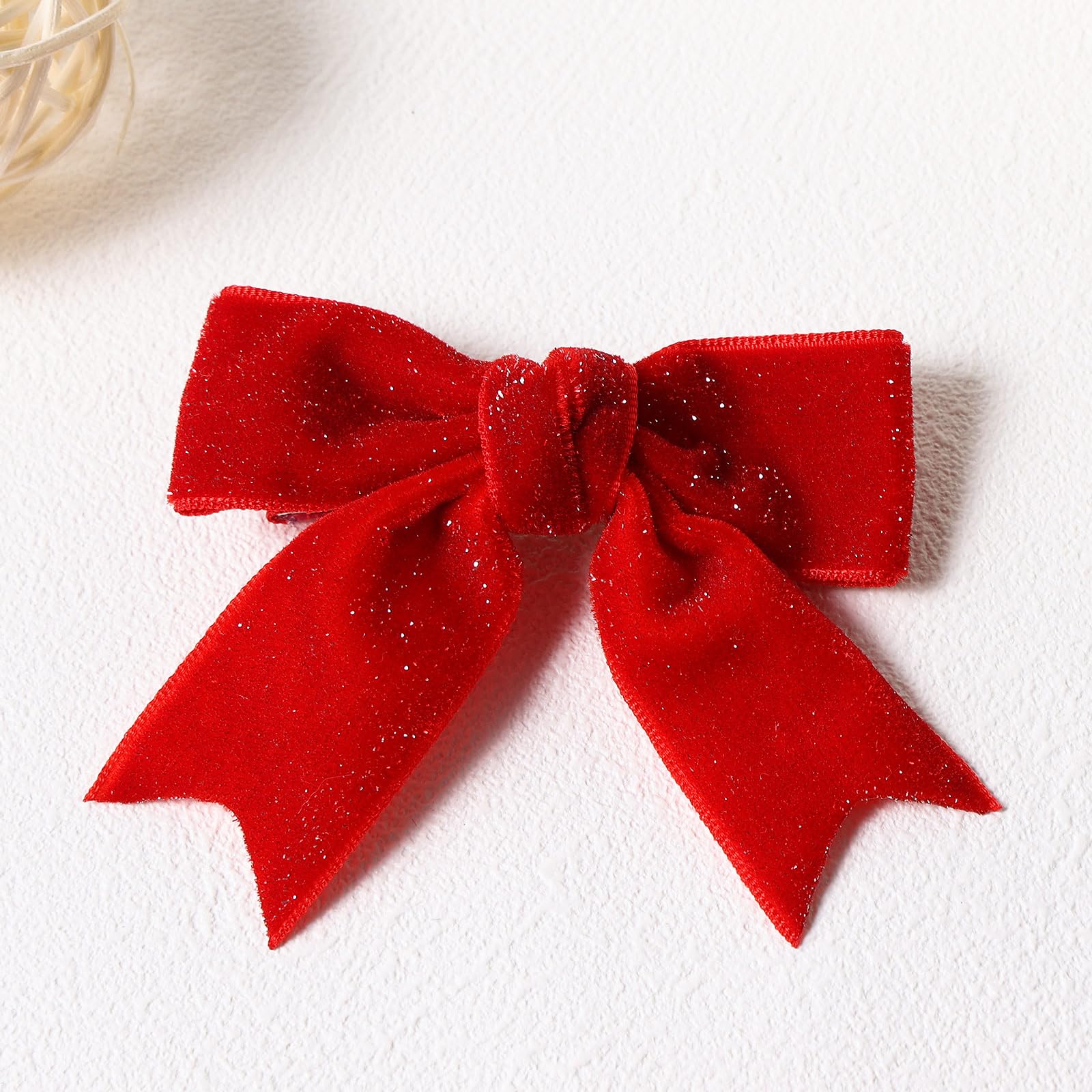 KCHIES lazo rojo de terciopelo pinza con dientes para niñas