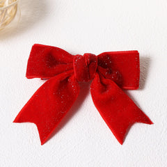 KCHIES lazo rojo de terciopelo pinza con dientes para niñas