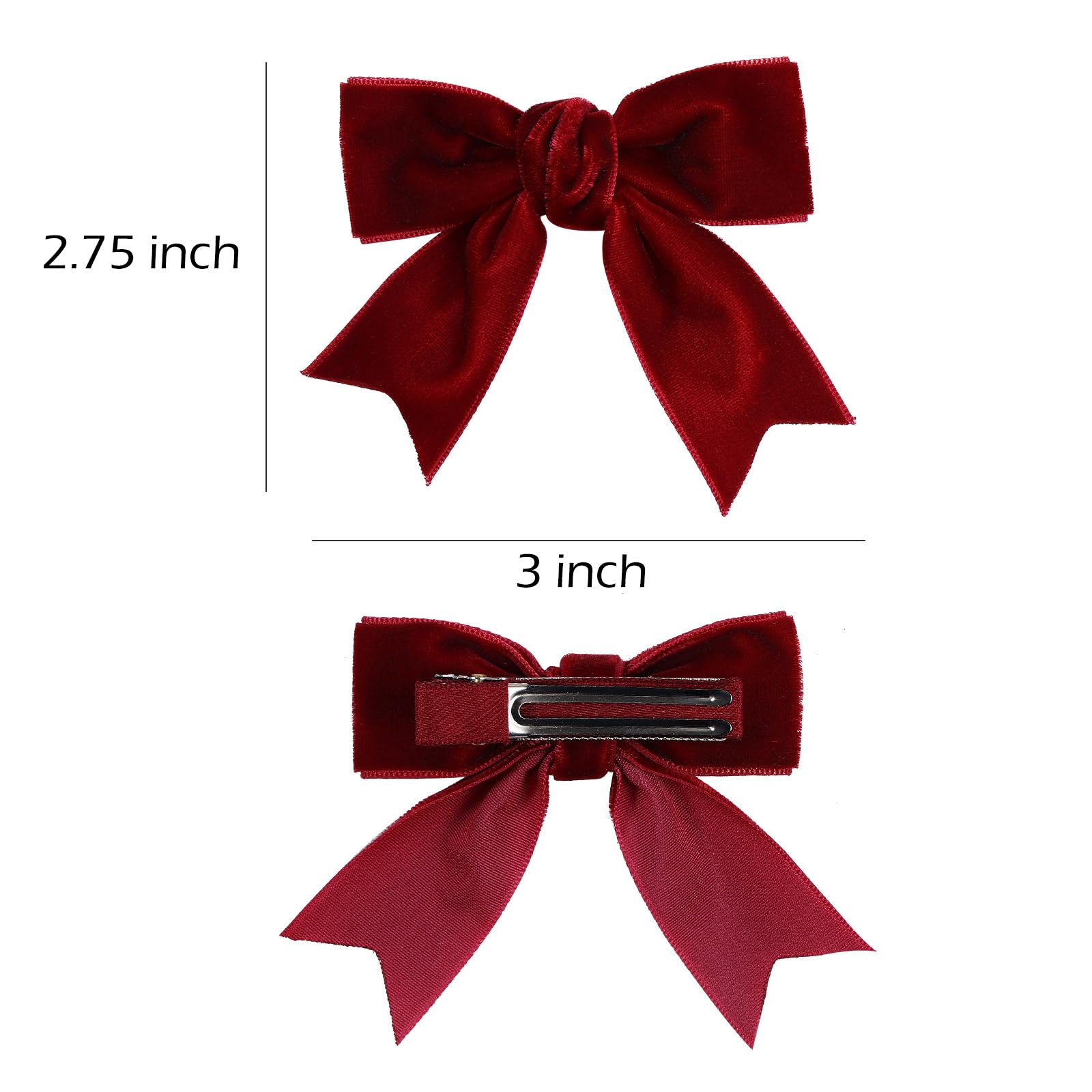 Regalo para cabellos KCHIES, lazo terciopelo vino con clip, perfecto para ocasiones
