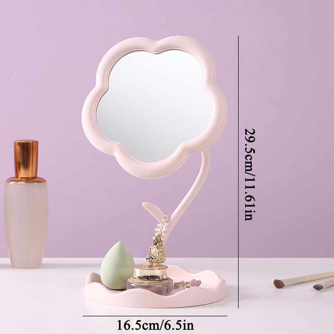 KEAINVRN espejo maquillaje giratorio, práctica para diferentes ángulos.