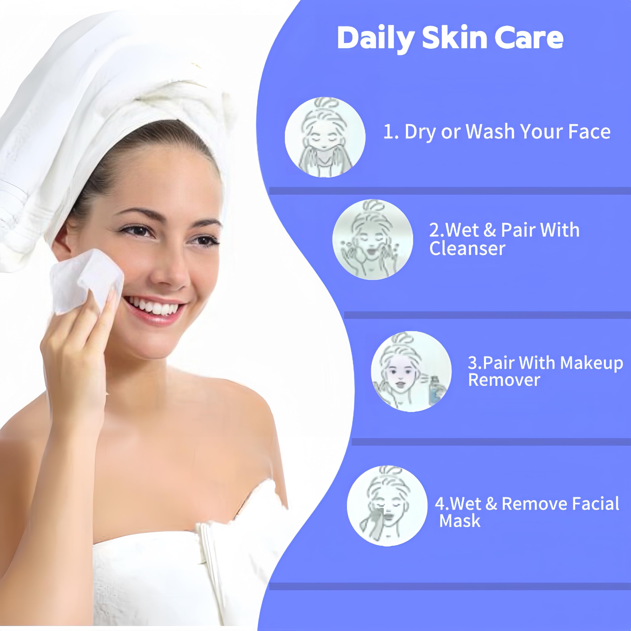 KeeiZoes toalla facial absorbente y duradera para limpieza diaria.
