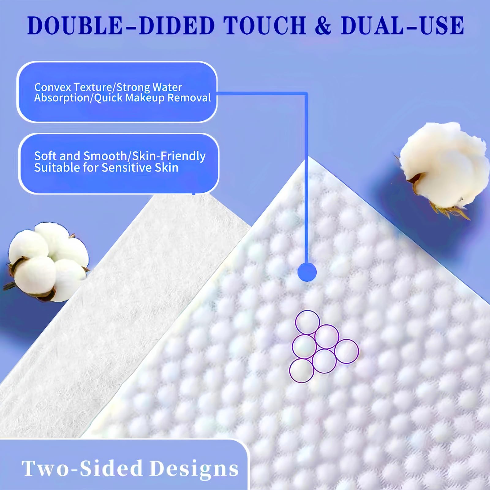 KeeiZoes toalla doble cara facial, lado liso y texturizado para limpieza eficaz.