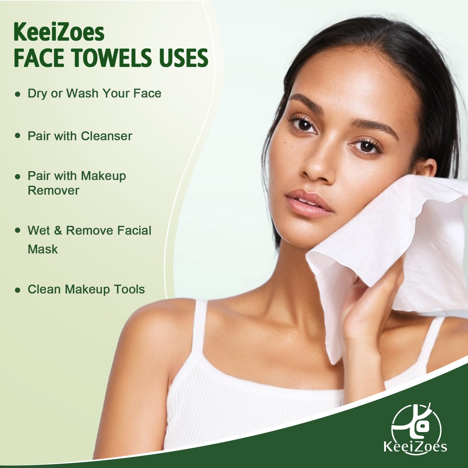KeeiZoes toallas faciales duraderas de 20x20 cm para uso diario