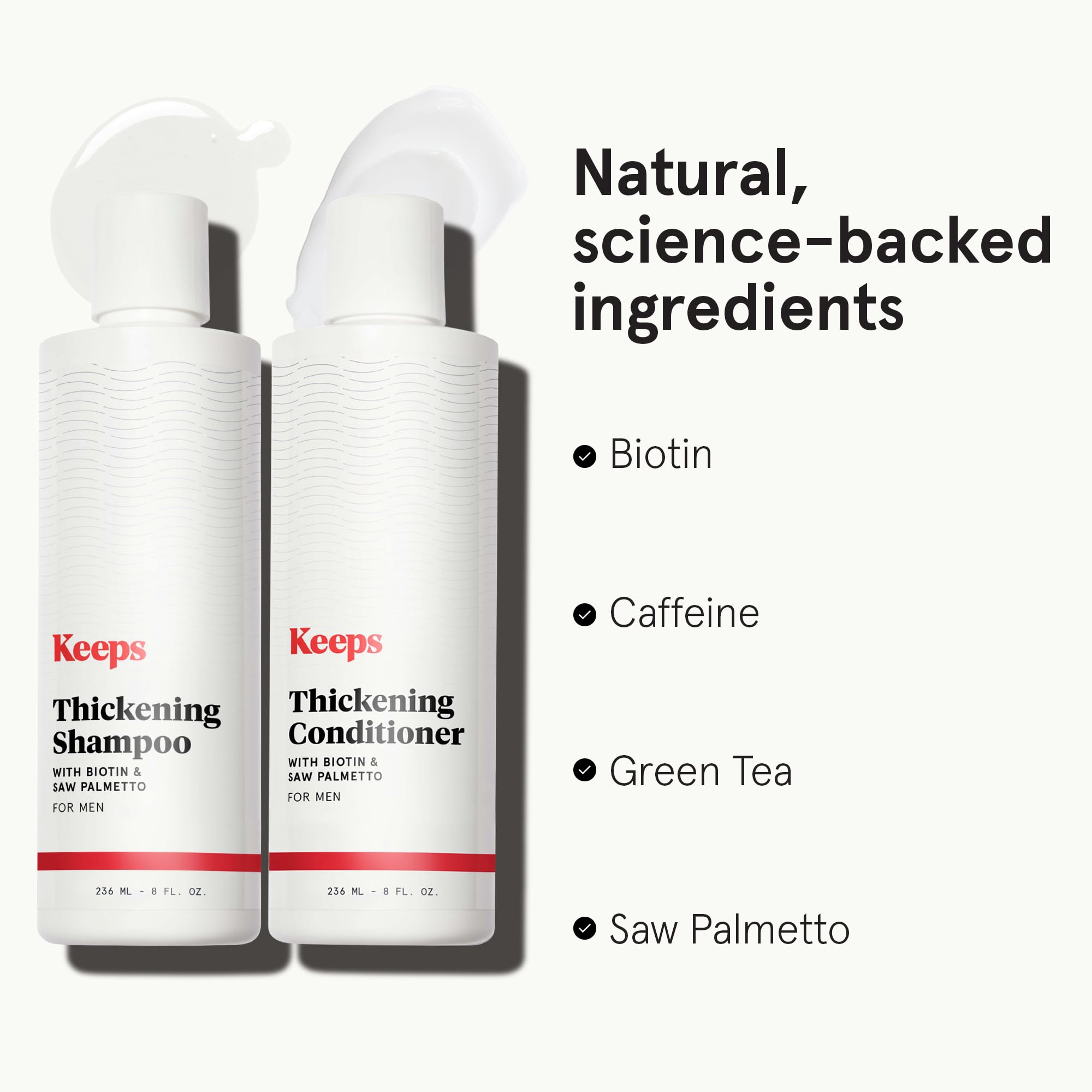 Keeps champú: textura cremosa al aplicar para cabello más manejable