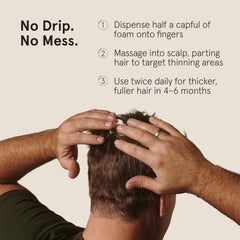 Keeps Minoxidil espuma, textura ligera que se absorbe rápido