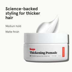 Keeps Pommade Matte: texture visible sur cheveux secs pour un look naturel.