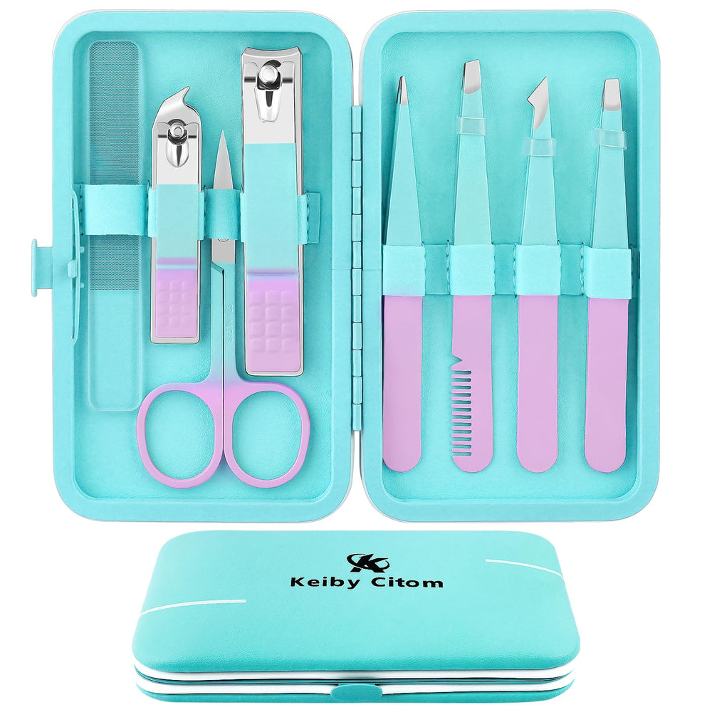 Keiby Citom pinzas juego precisión 8pzs con estuche de cuero para viaje
