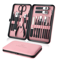 Keiby Citom conjunto de manicura con funda rosa, ideal para viaje y uso diario
