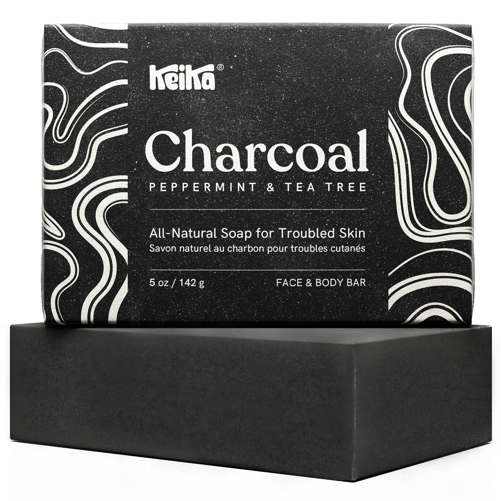 Keika barra carbón activo, limpieza profunda para piel grasa.