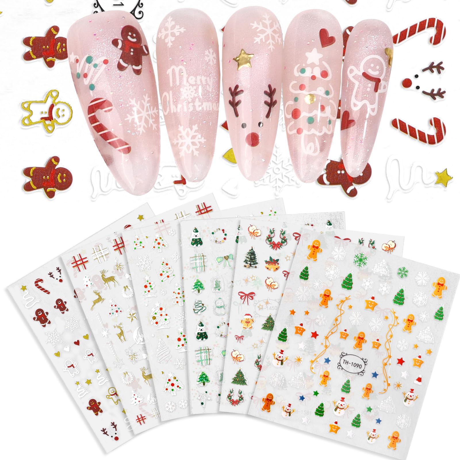 KELHOMECL copos-de-nieve-diseño: acabado festivo para uñas brillantes