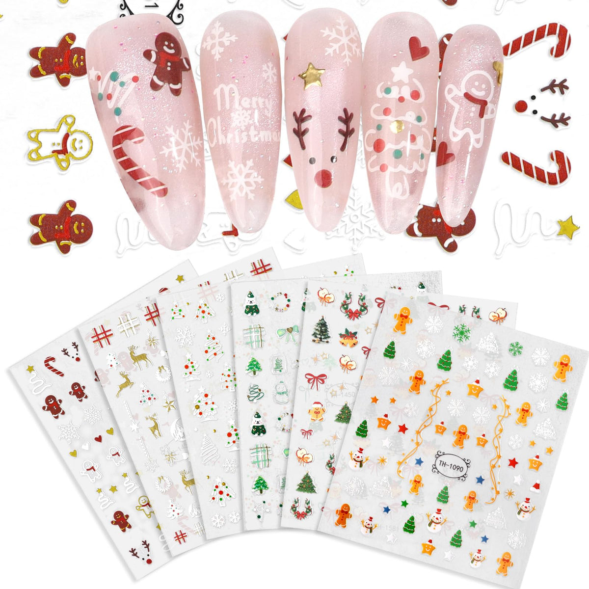 KELHOMECL copos-de-nieve-diseño: acabado festivo para uñas brillantes