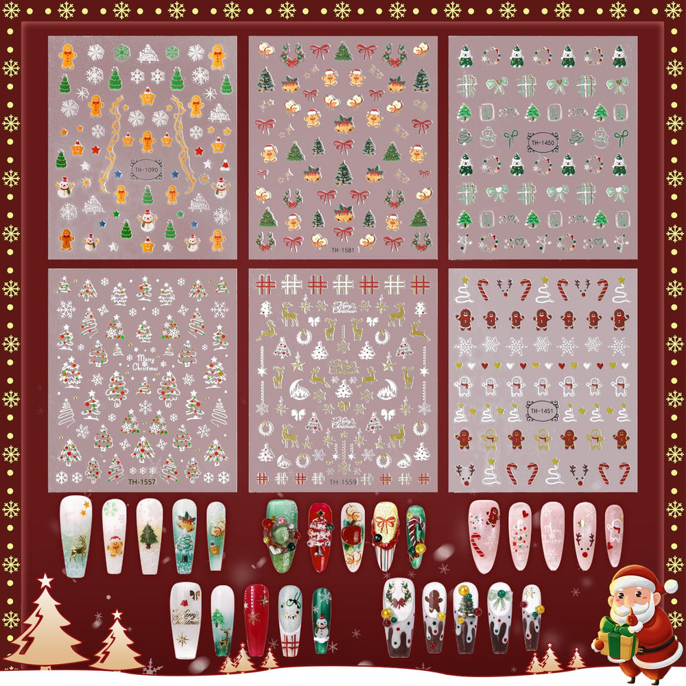 KELHOMECL reno-navidad-diseño: aplicación rápida para uñas listas para la fiesta