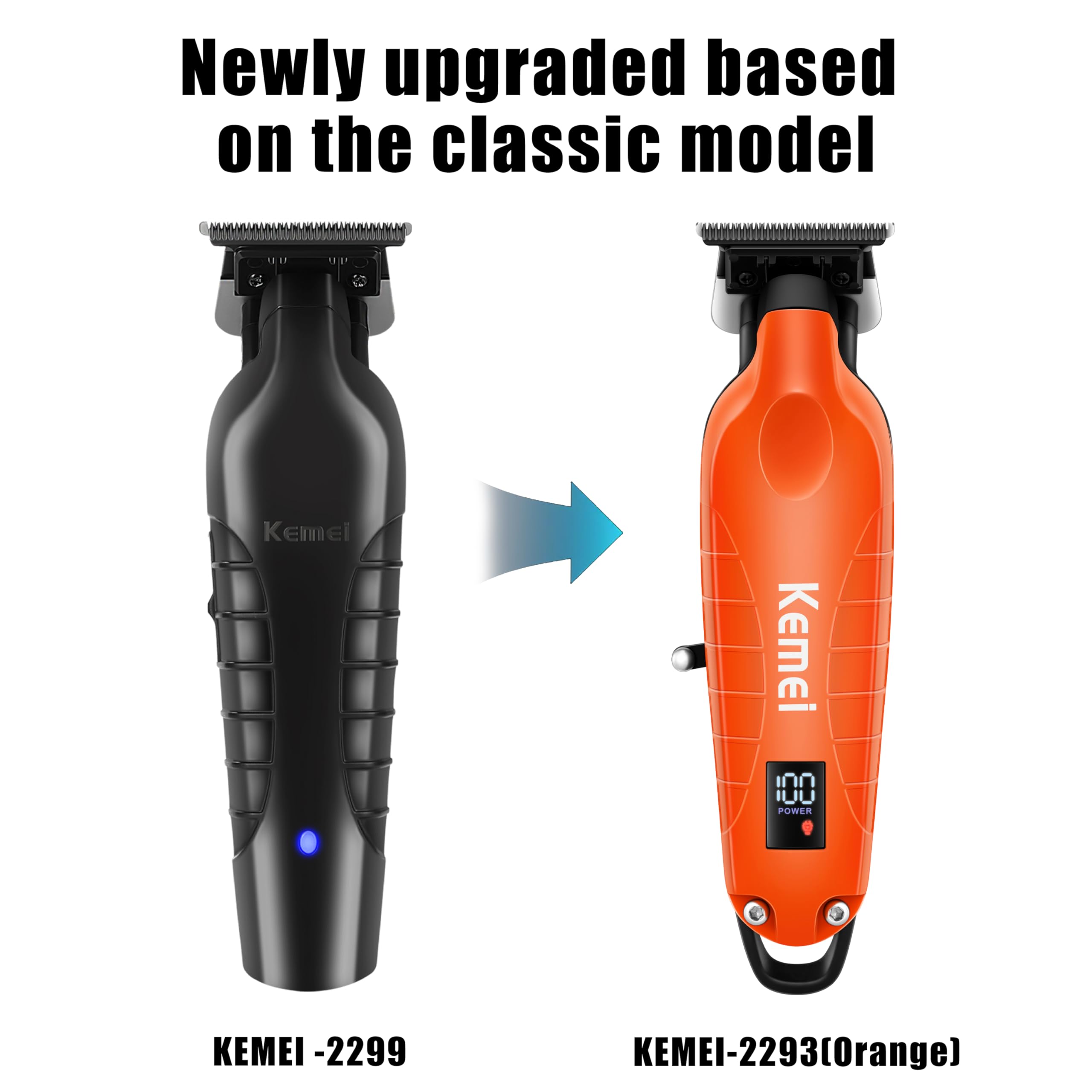 KEMEI 2293 accesorios: cepillo, aceite y lubricante para mantenimiento.