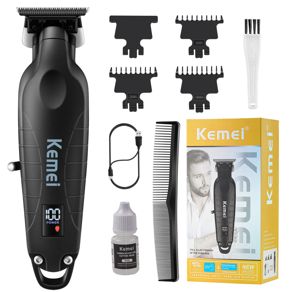 Kemei 2293: cortapelos profesional para uso en casa con manejo cómodo.