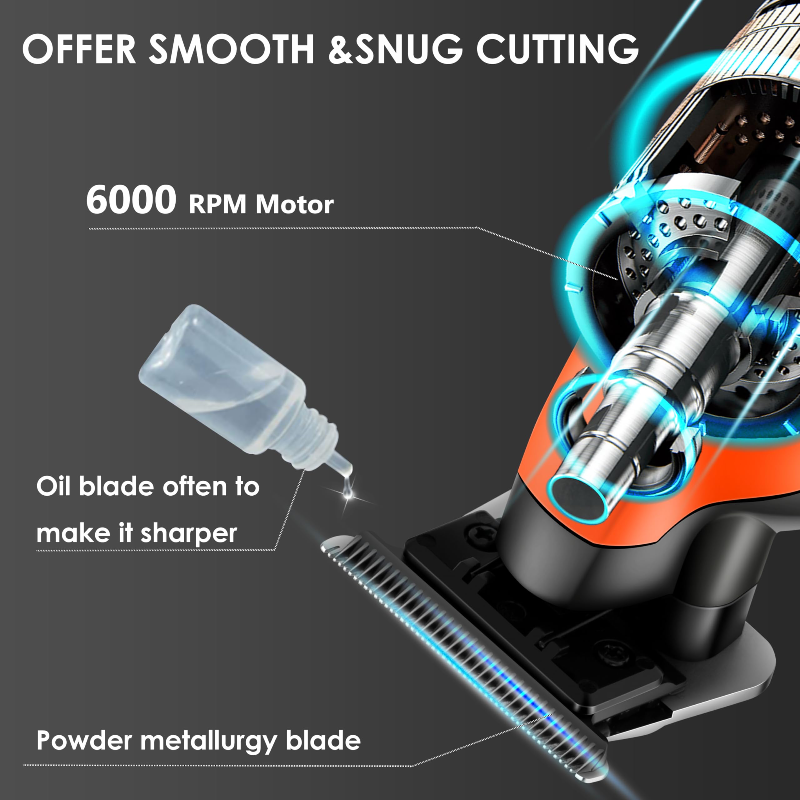 KEMEI 2293 motor potente y silencioso para diferentes texturas de pelo.