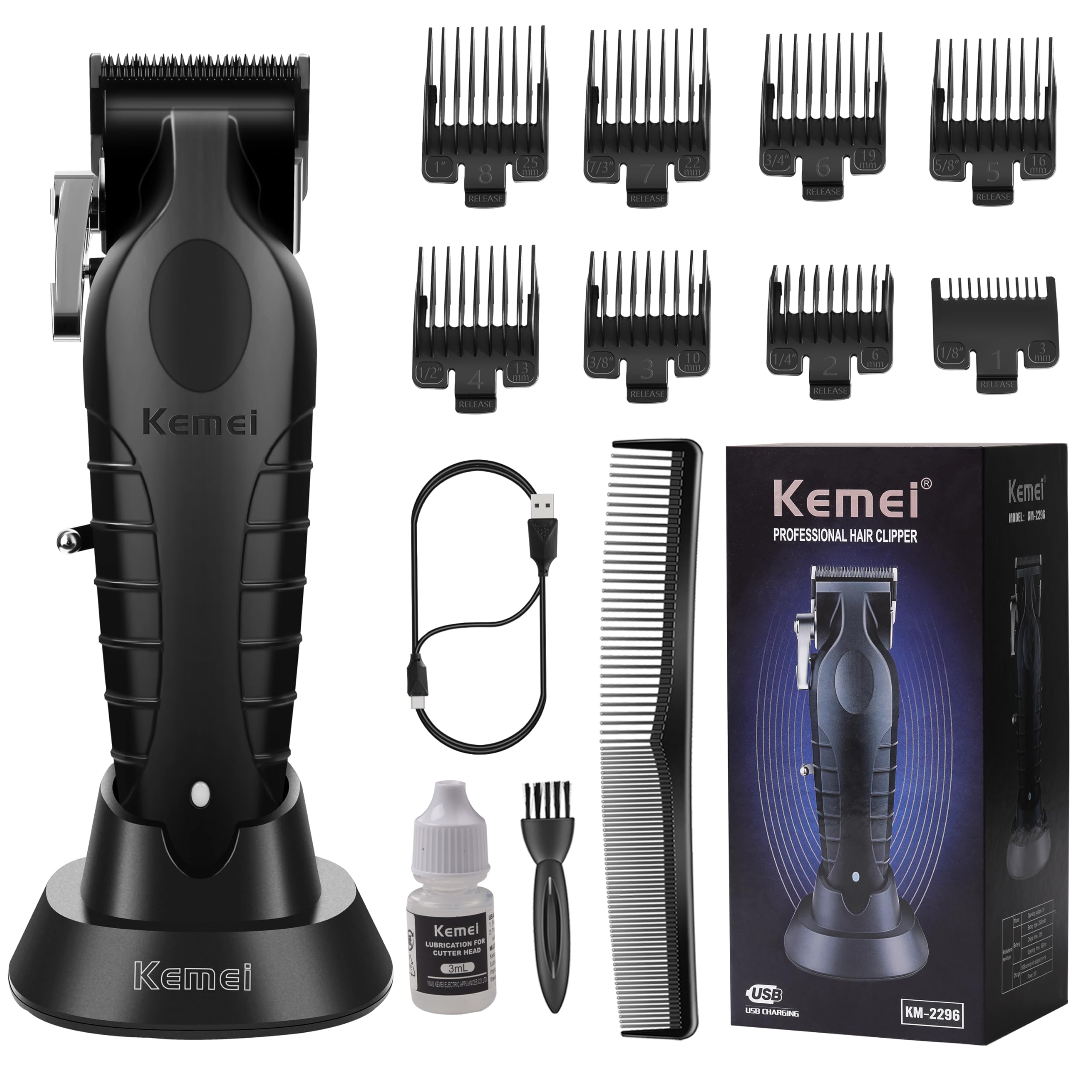 KEMEI 2296 cortapelos profesional con cable e inalámbrico para casa