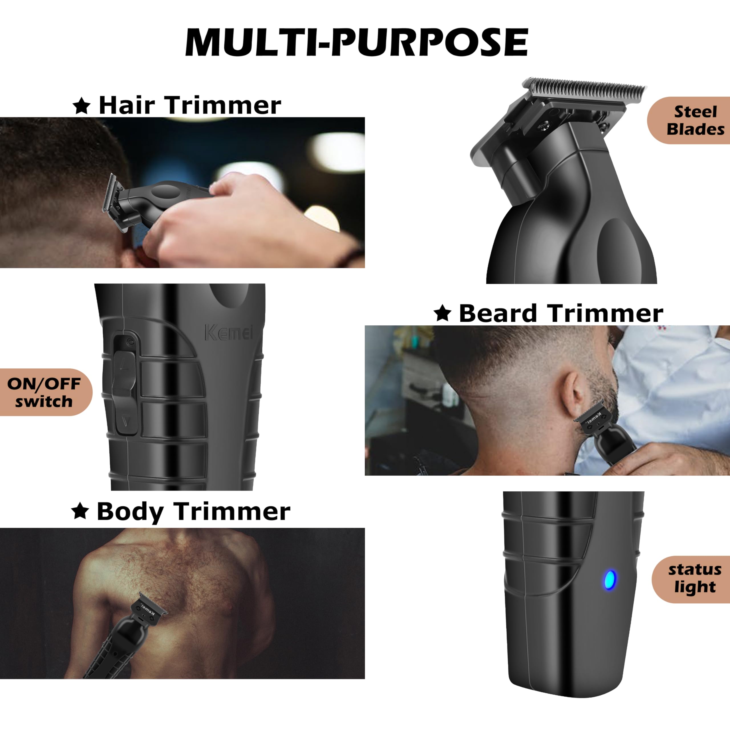 Accesorios completos para barbas y cabellos con precisión.