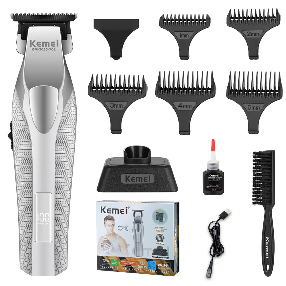 KEMEI 3023-702 con cuerpo metálico para cortes precisos y duraderos.