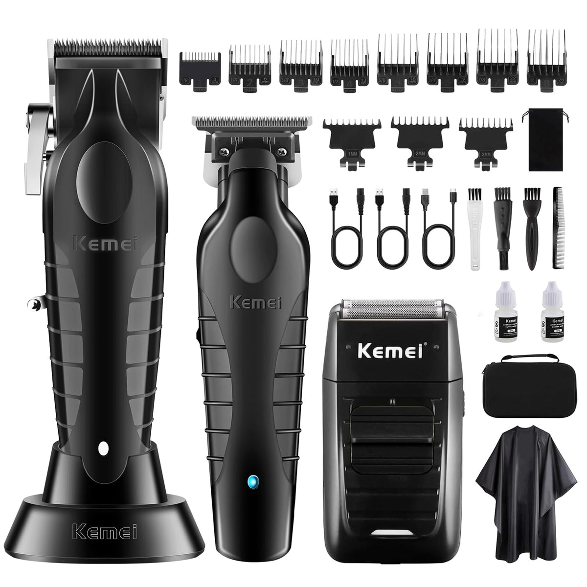 KEMEI set profesional de cortapelos para cortes precisos y suaves.