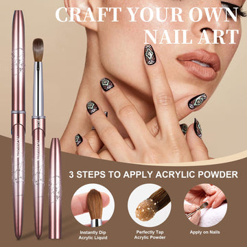 Pincel KEMEISI para uñas acrílicas, ideal para profesionales.