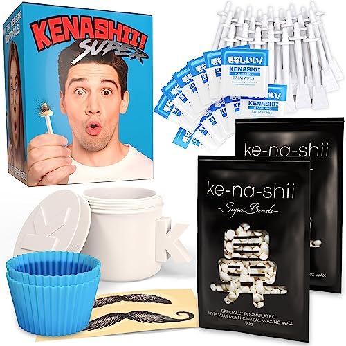 KENASHII kit depilación nasal con cera y 24 aplicadores para uso cómodo.