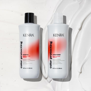Cabello mojado con Kenra, protección del color durante el lavado