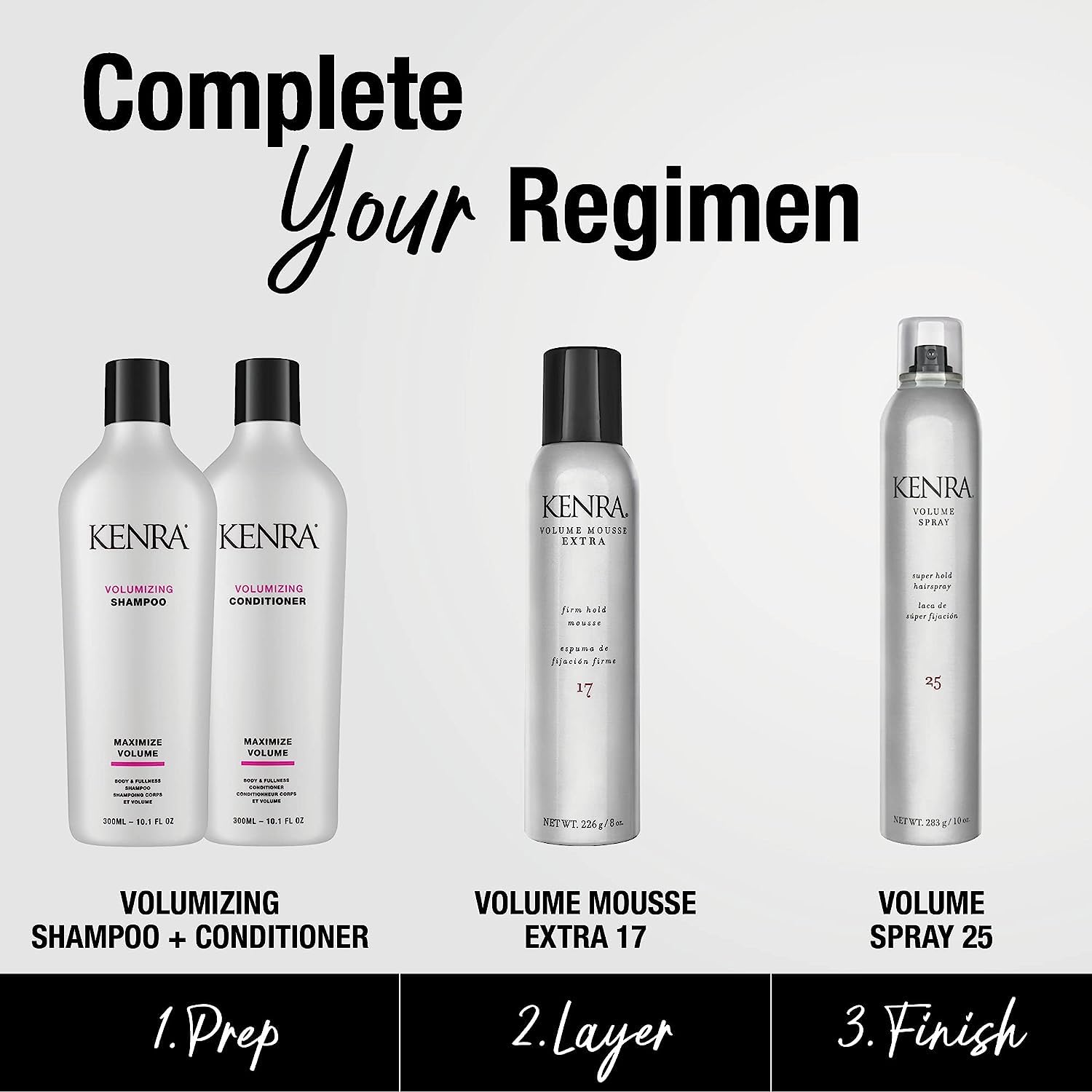 Kenra Spray de Volumen 25, perfecto para uso diario y estilos versátiles.