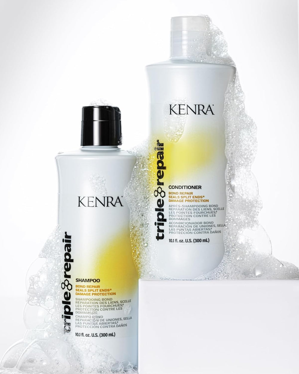 Presentación de Kenra Triple Repair en baño moderno para tu rutina