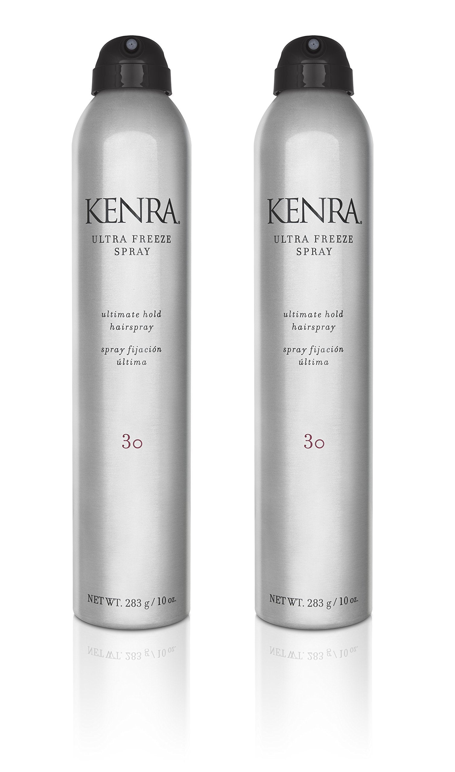 Kenra Ultra Freeze Spray 30: dos frascos para fijación duradera.