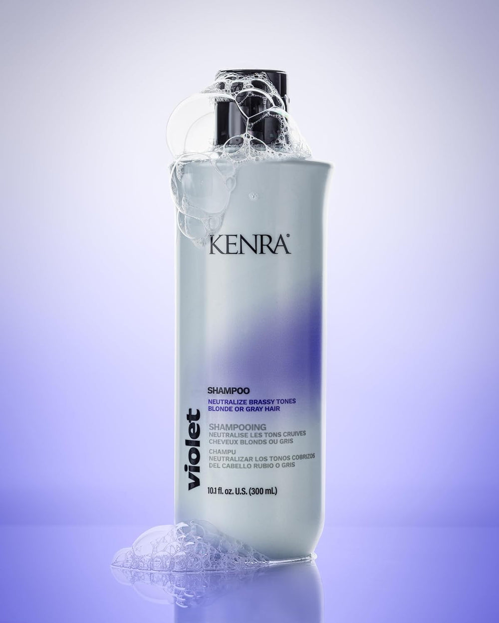 Kenra Violet Set completo frente: cuidado integral para rubio y gris.