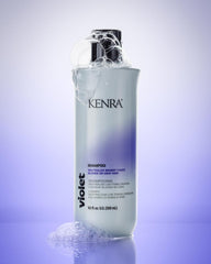 Kenra Violet Set completo frente: cuidado integral para rubio y gris.