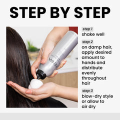 Kenra Volume Mousse Extra 17, cabello con volumen y cuerpo al peinar.