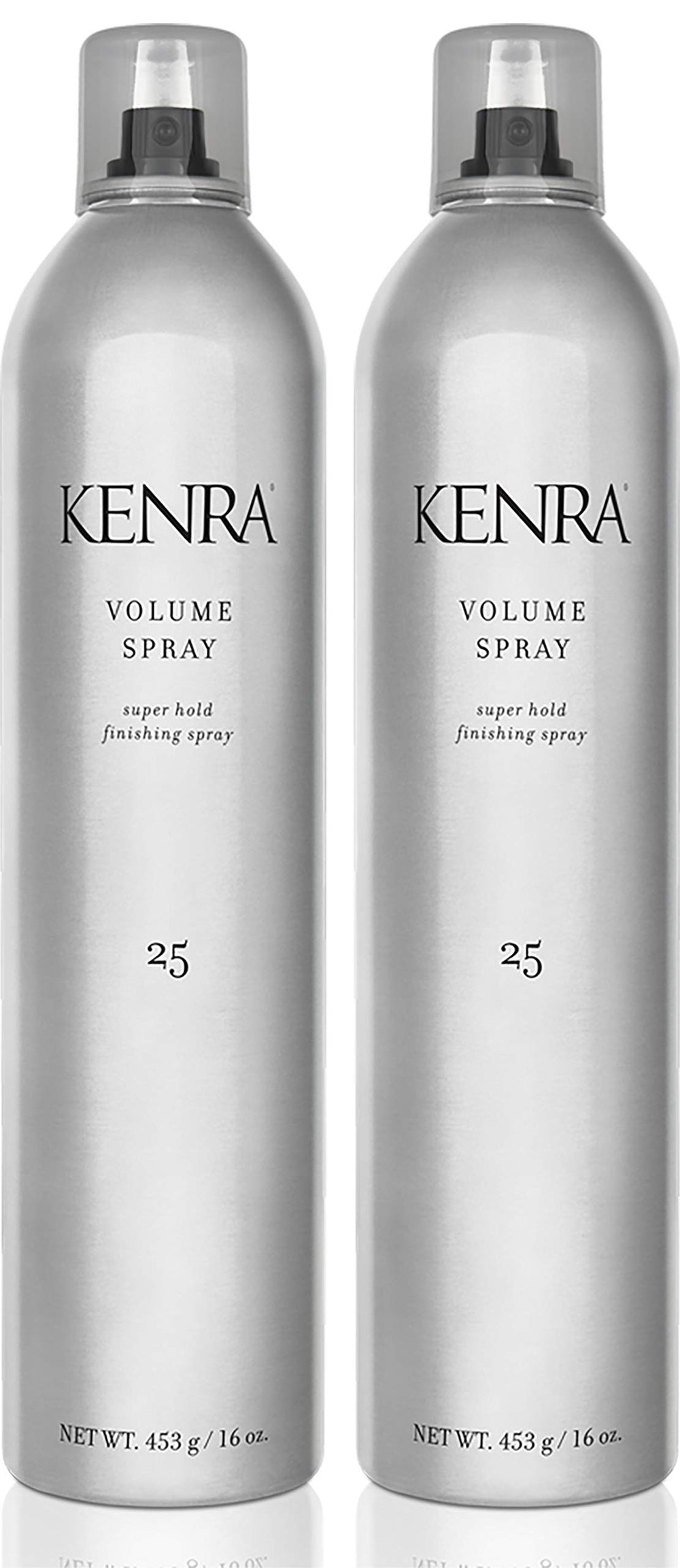 Kenra Volumen Spray frente: dúo de botellas para volumen duradero.