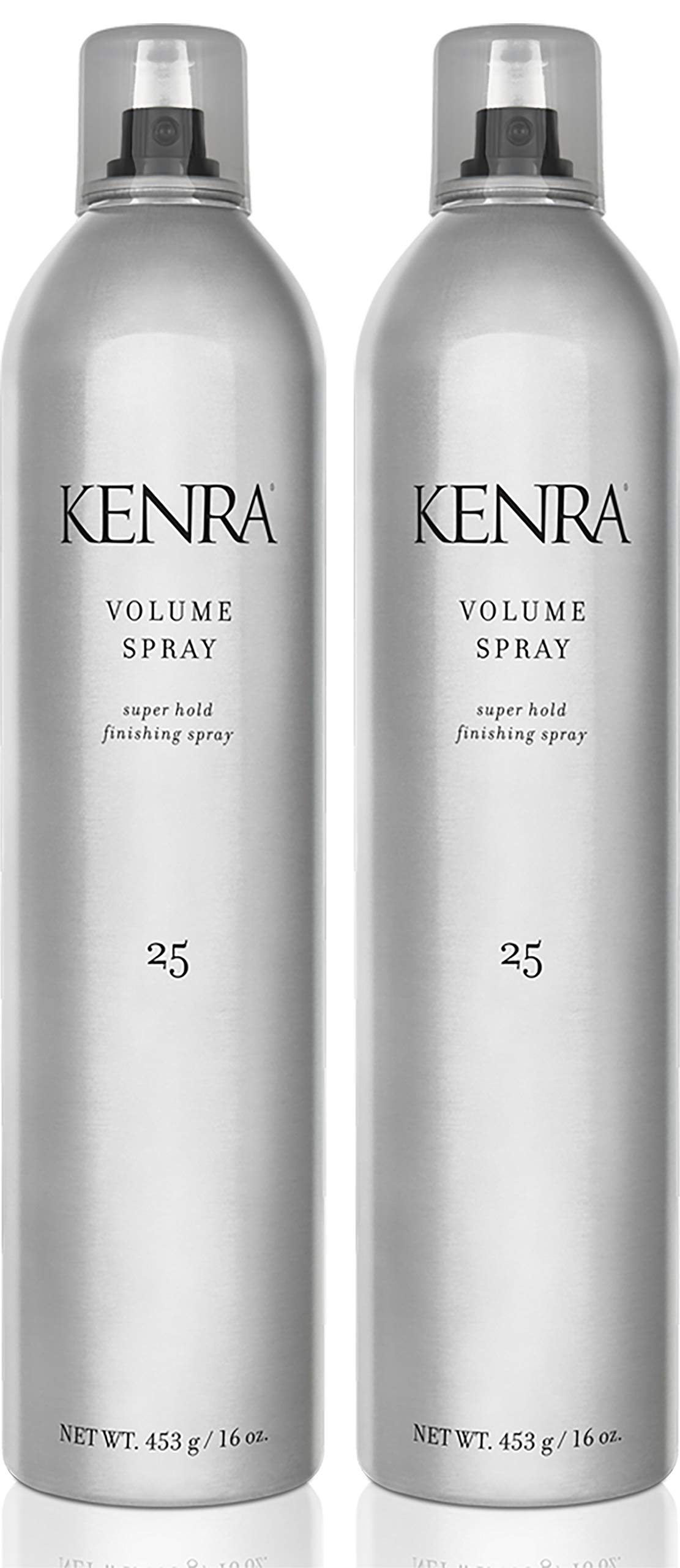Kenra Volumen Spray frente: dúo de botellas para volumen duradero.