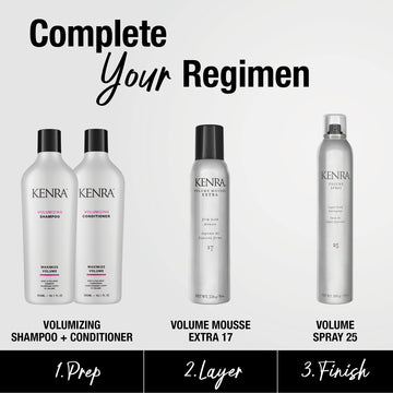 Kenra Volumen Spray resistencia a la humedad para acabado estable.