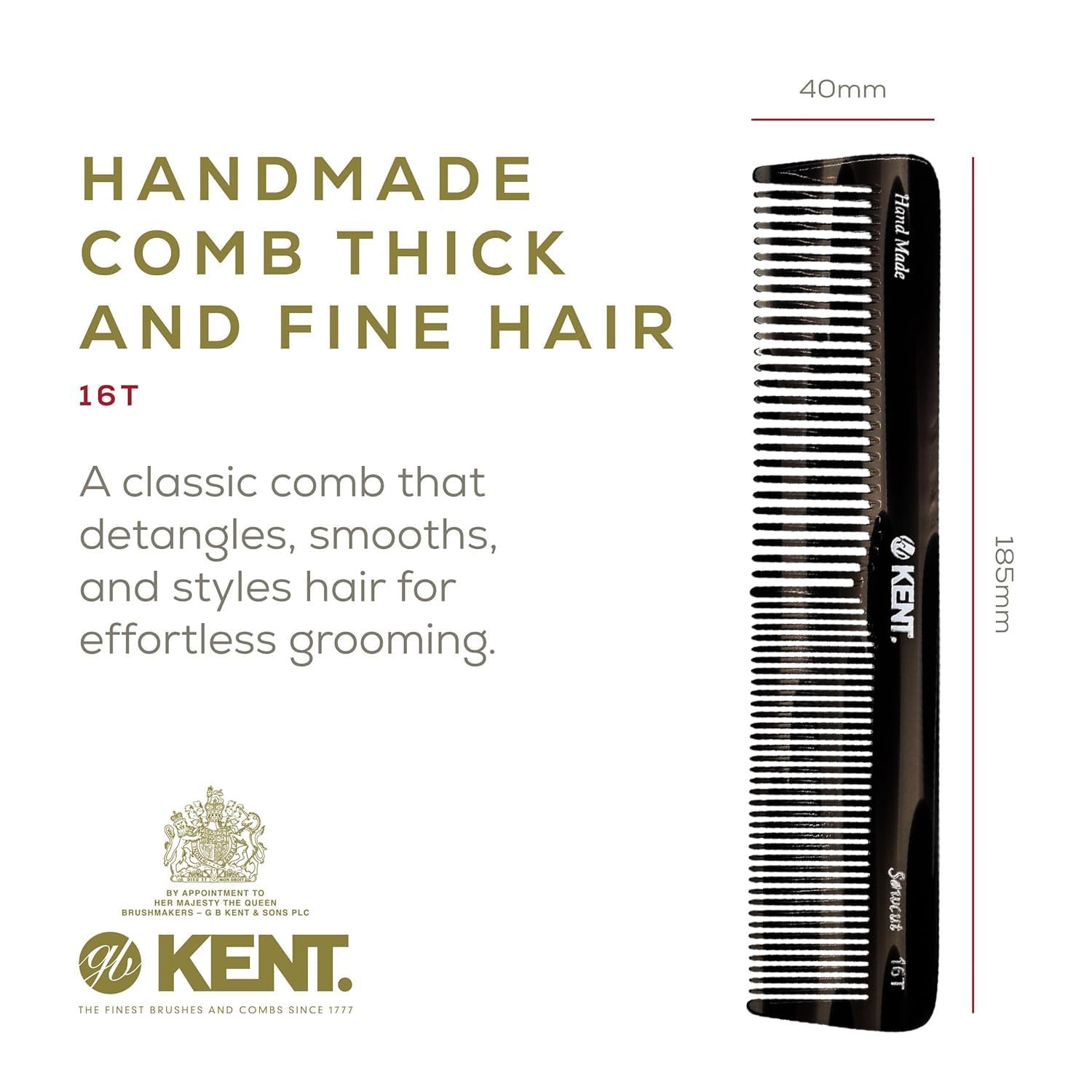 Kent 16T-16TG deslizamiento suave: uso cómodo diario para todo tipo de cabello.