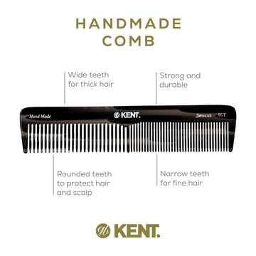 Kent 16T black graphite daily hair care tool for smooth glide
