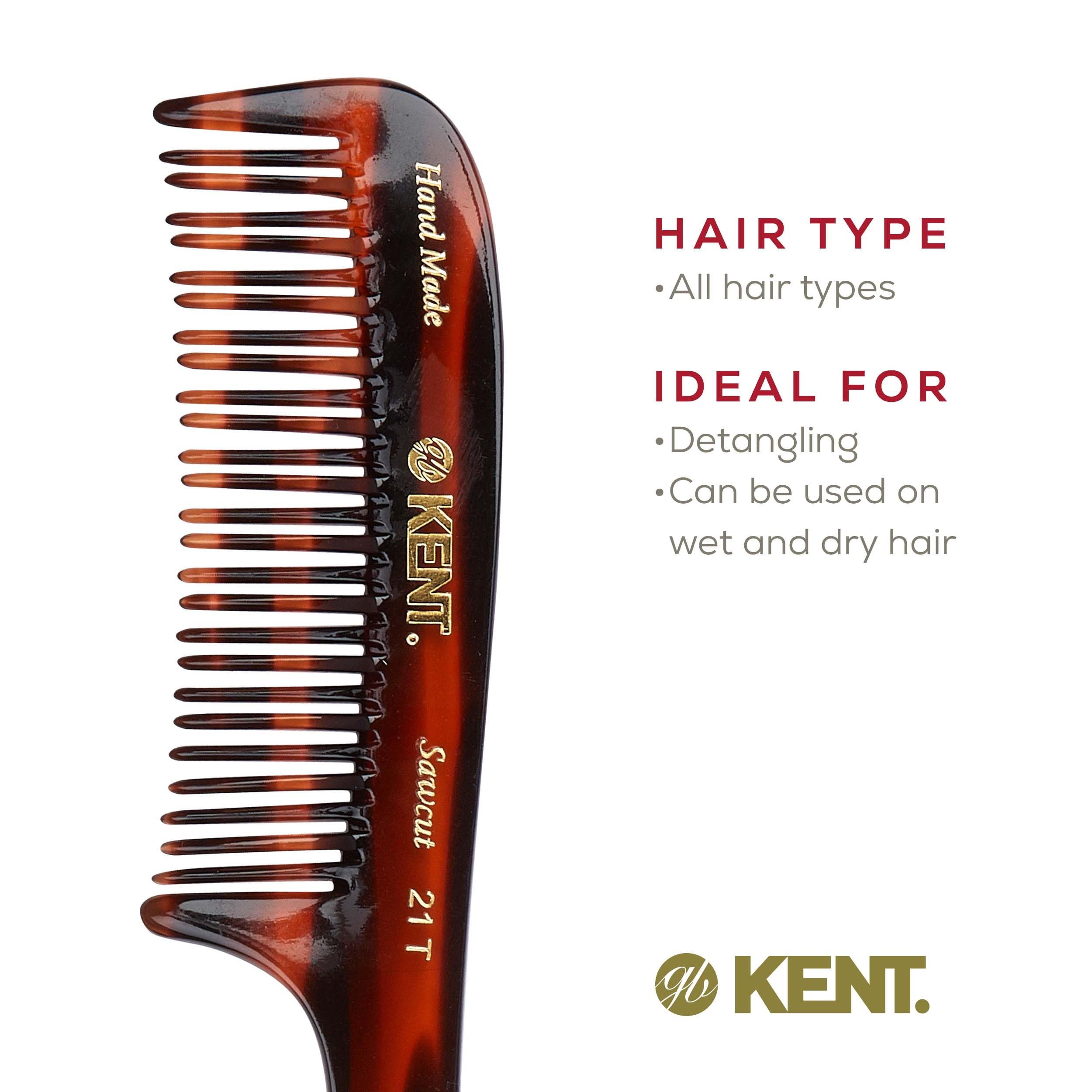 Kent 21T uso diario en cabello húmedo o seco para desenredar fácilmente.