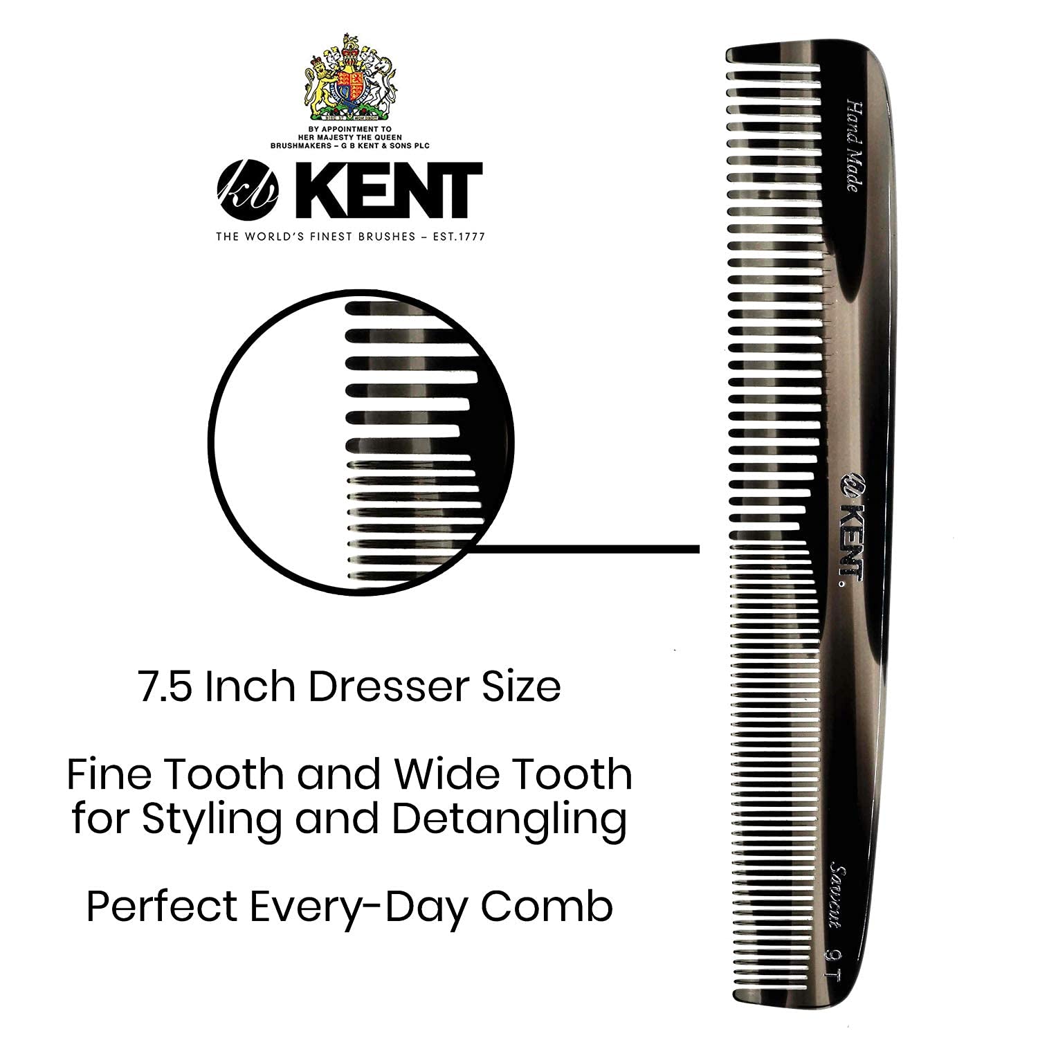 Kent 9T, para bigote y barba con acabado suave.